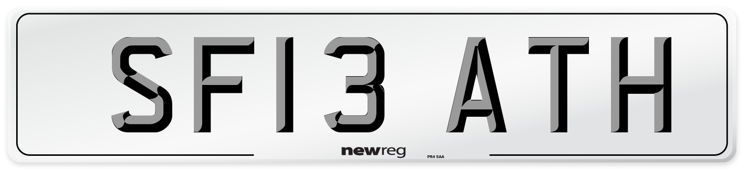 SF13 ATH Number Plate from New Reg